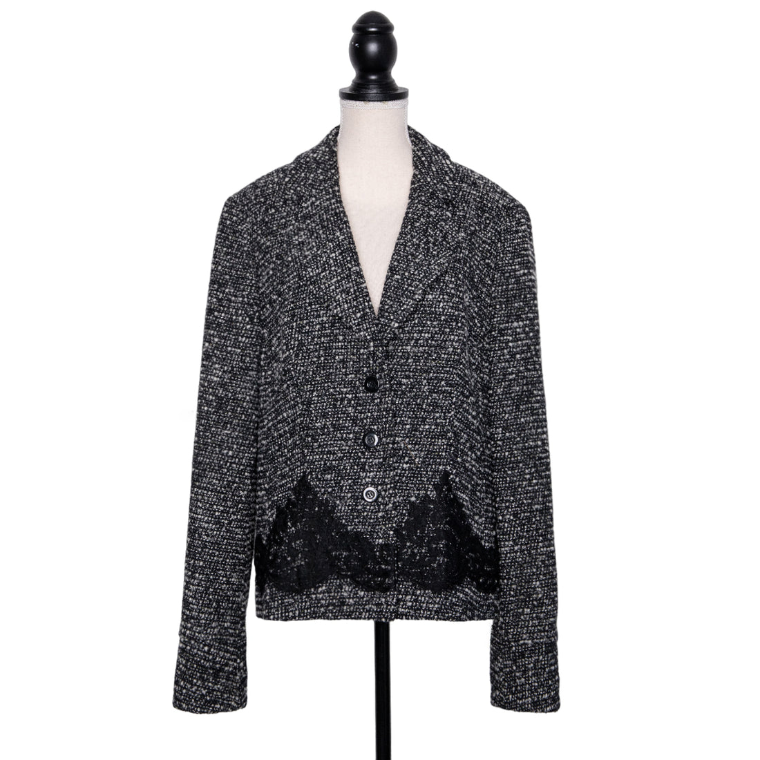 Escada vintage tweed blazer with lace details
