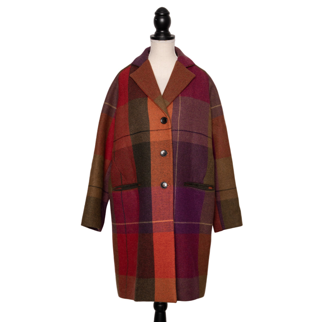 Etro Classic short coat in a checked print