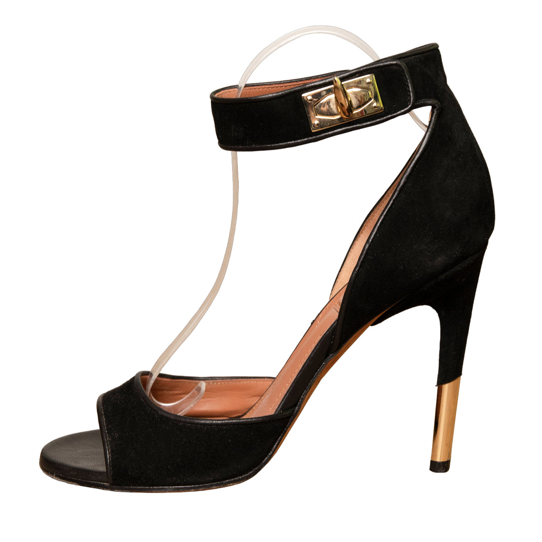 Givenchy ankle strap sandals with gold heel