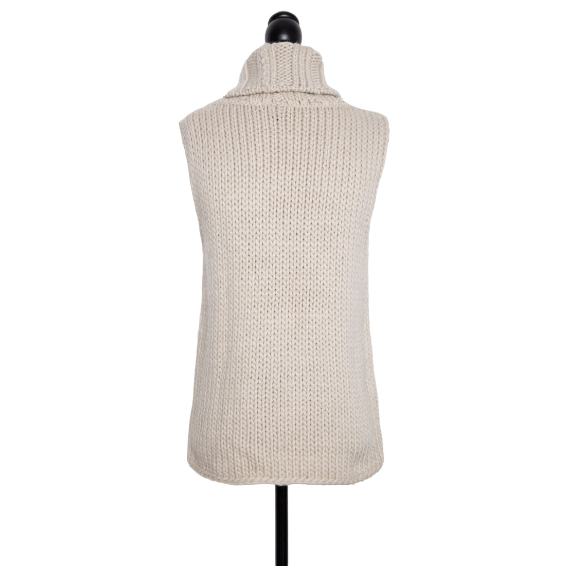 Gucci sleeveless top in chunky knit wool with turtleneck
