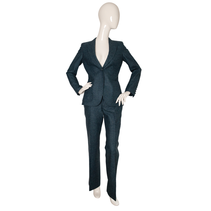 Gucci pant suit with leather buttons