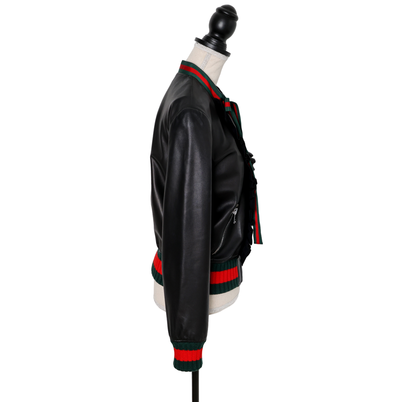 Black gucci leather jacket cheap