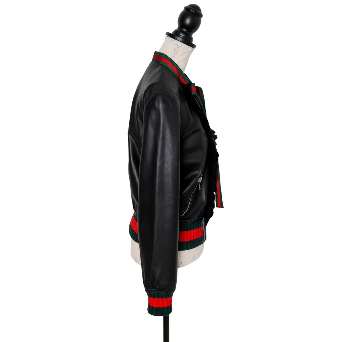 Gucci leather jacket with flounces