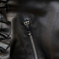 Gucci leather jacket with flounces
