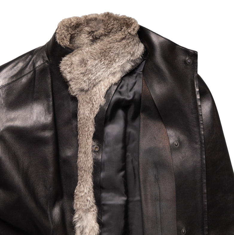 Gucci leather jacket with removable fur