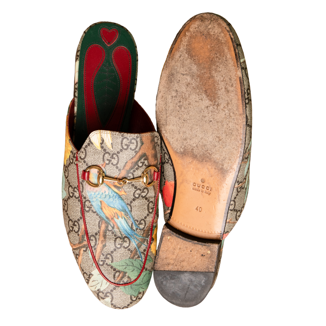 Gucci Princetown slippers with a floral signature print