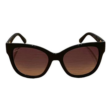 Gucci Black retro style sunglasses with embossed temples