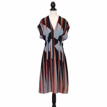 Gucci V-Neck-Kleid mit Grafik-Print