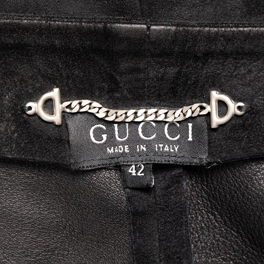 Gucci Wildlederhose mit seitlichen Schnürungen