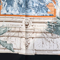 Hermès Large Silk Carré "La Fontaine de Bartholdi"