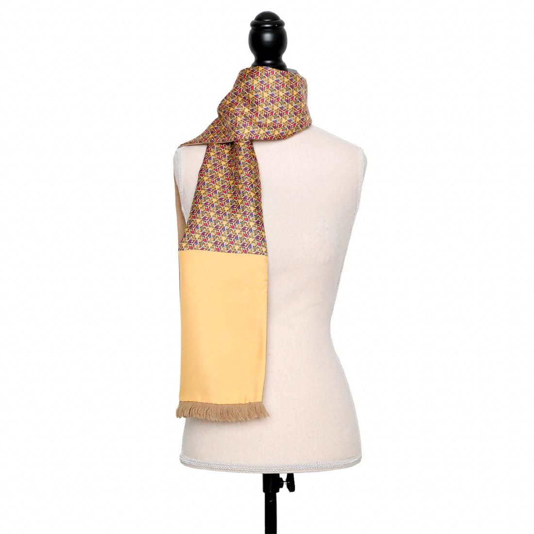 Hermès scarf in beige silk and angora