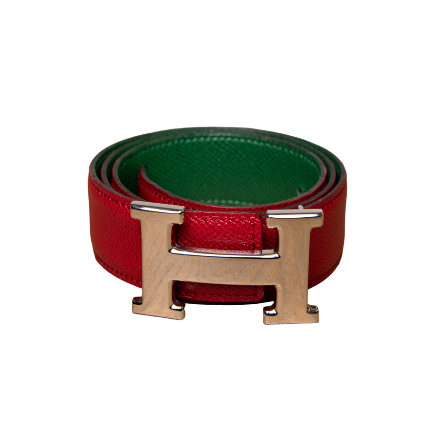 Hermès reversible belt 30 mm with silver Constance buckle
