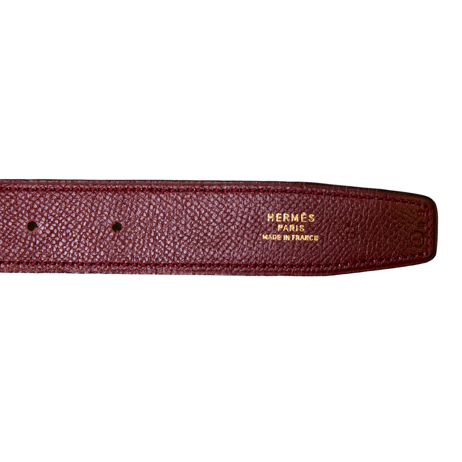 Hermès Wendegürtel 30mm mit goldener ovaler Signature-Schließe