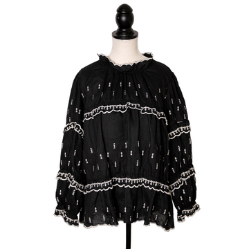 Isabel Marant Étoile High-cut embroidered blouse with ruffles