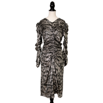 Isabel Marant Extravagant tight evening dress with ruffled shoulders
