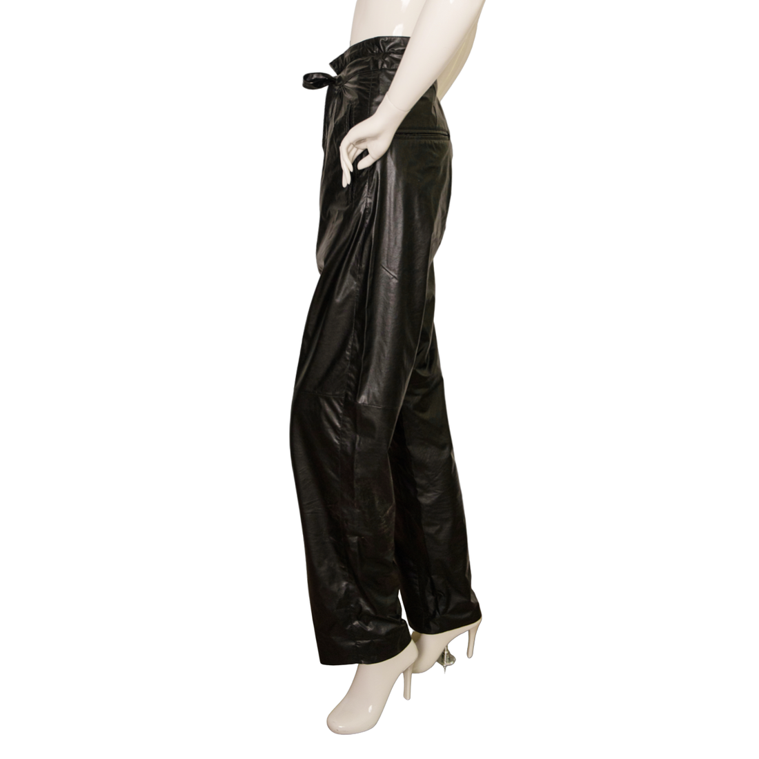 Isabel Marant wide pleated trousers in leather look