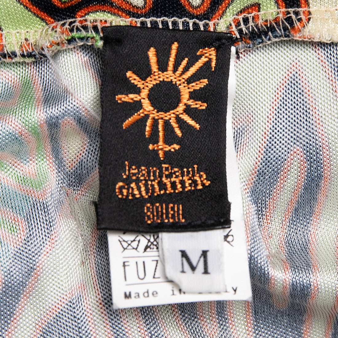 Jean Paul Gaultier Soleil Elaborately printed midi skirt with integrated tassel belt
