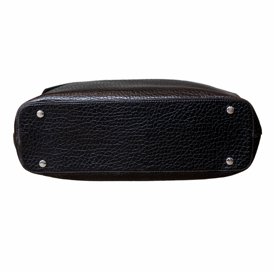 Jil Sander Klassische Handtasche aus genarbtem Leder mit Magnetverschluss