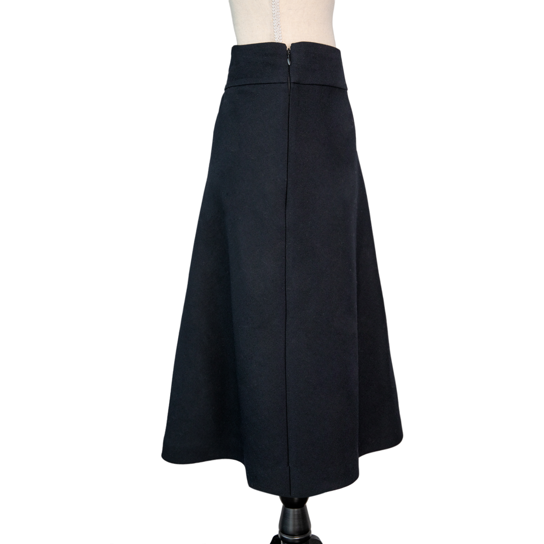 Jil Sander Navy double breasted suit with A-line midi skirt