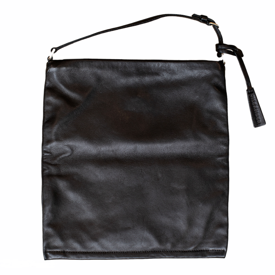 Jil Sander Black mini bag made from buttery soft leather with a zip fastening
