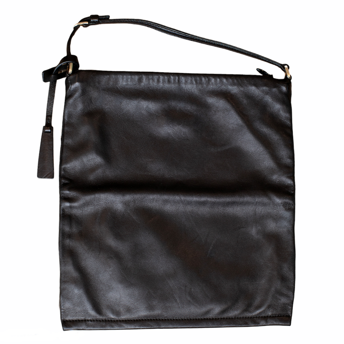 Jil Sander Schwarze Mini-Tasche aus butterweichem Leder mit Reißverschluss