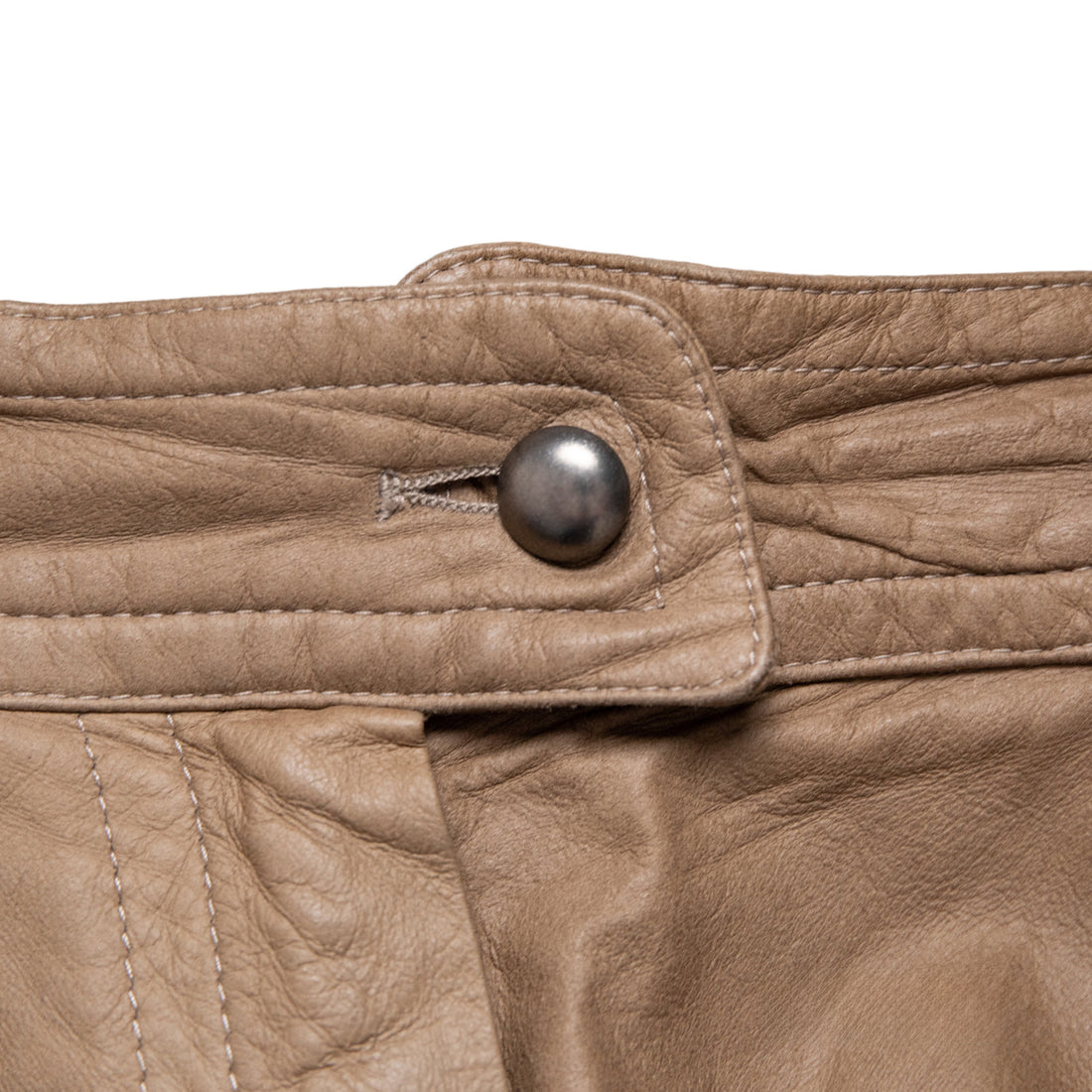 Jil Sander Wide-cut vintage leather trousers in khaki