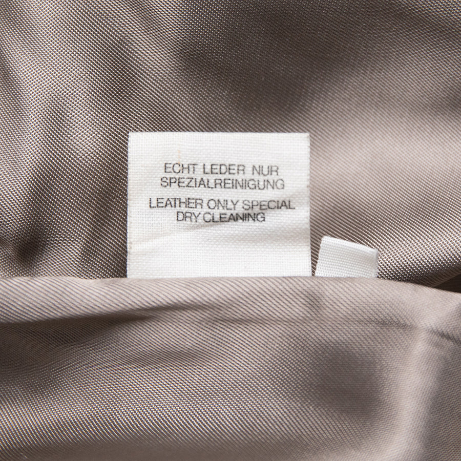 Jil Sander Weit geschnittene Vintage Lederhose in Khaki
