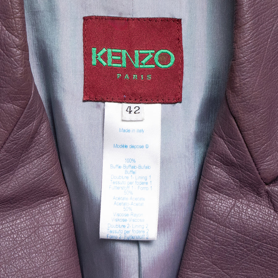 Kenzo Klassisch geschnittener Vintage Blazermantel aus Büffeleder