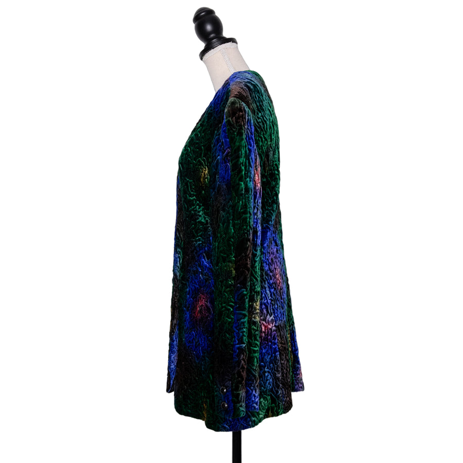 Krizia Unusual and elaborately embossed vintage blazer made of velvet