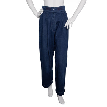 Krizia high-cut vintage jeans with silver signature applications