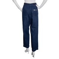 Krizia high-cut vintage jeans with silver signature applications