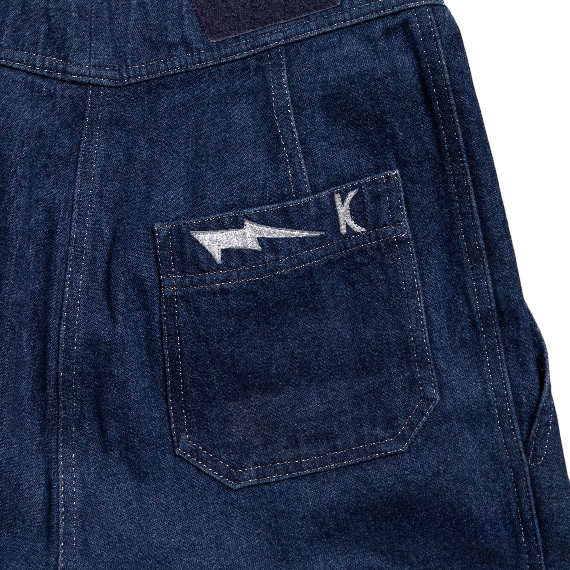 Krizia high-cut vintage jeans with silver signature applications