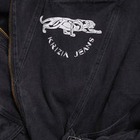 Krizia vintage oversized denim jumpsuit with logo