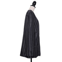 Krizia Wide-cut vintage blazer with silver pinstripes