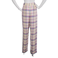Laura Biagotti vintage checkered pleated trousers made of wool and silk