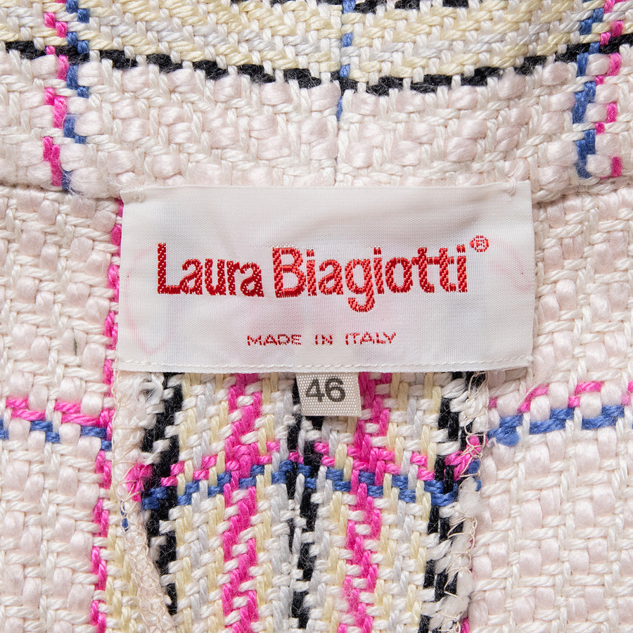 Laura Biagotti vintage checkered pleated trousers made of wool and silk