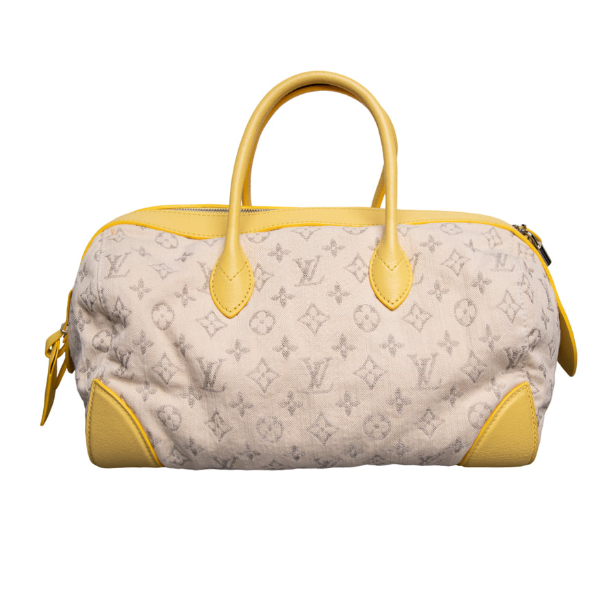 Louis Vuitton Limited Edition Yellow Monogram Denim Speedy Round Bag
