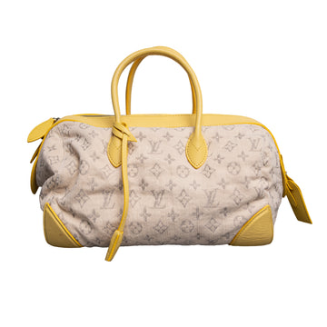 Louis Vuitton Limited Edition Gelbe Monogram Denim Speedy Round Bag