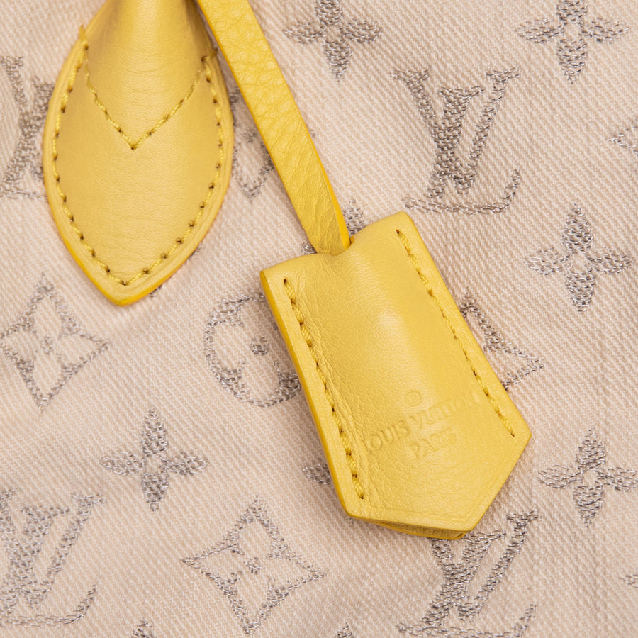 Louis Vuitton Limited Edition Gelbe Monogram Denim Speedy Round Bag