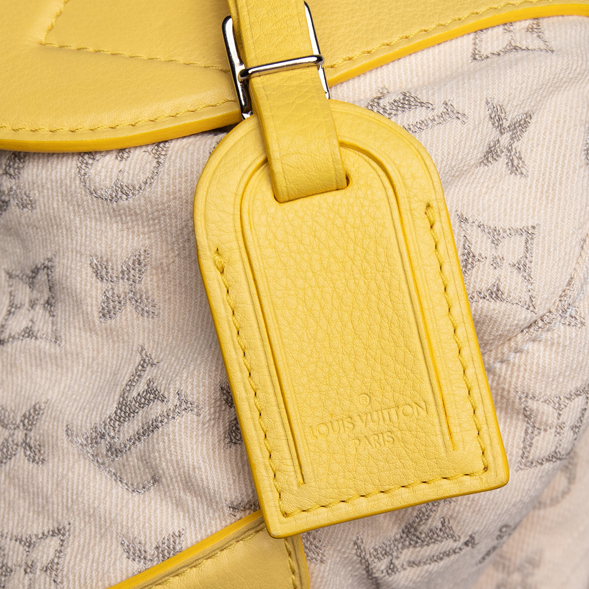 Louis Vuitton Limited Edition Yellow Monogram Denim Speedy Round Bag