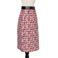 Louis Vuitton tweed skirt with black leather details