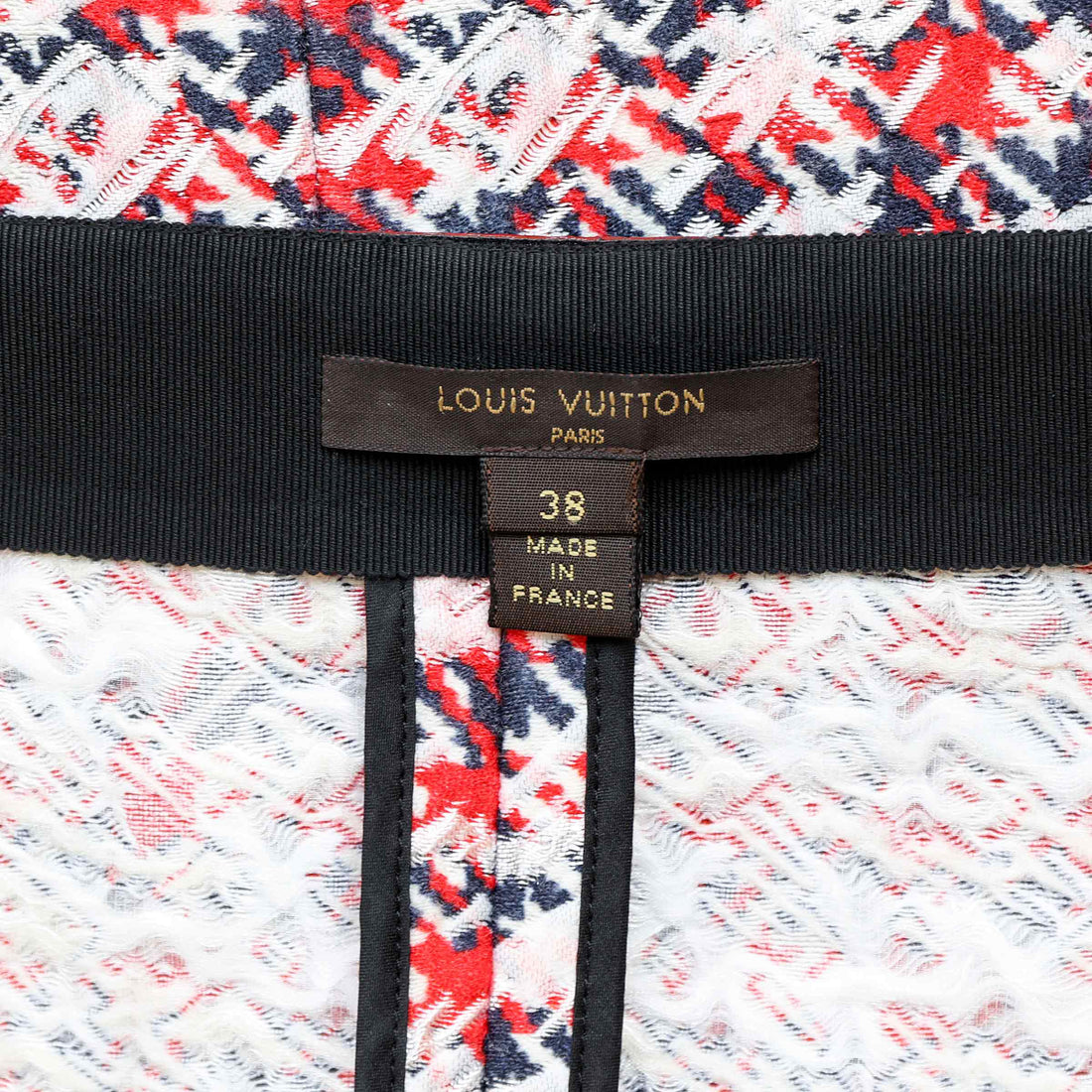 Louis Vuitton Tweed-Rock mit schwarzen Lederdetails