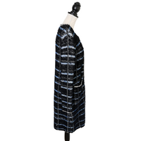 Louis Vuitton Tweed-Strickmantel mit Lederapplikationen