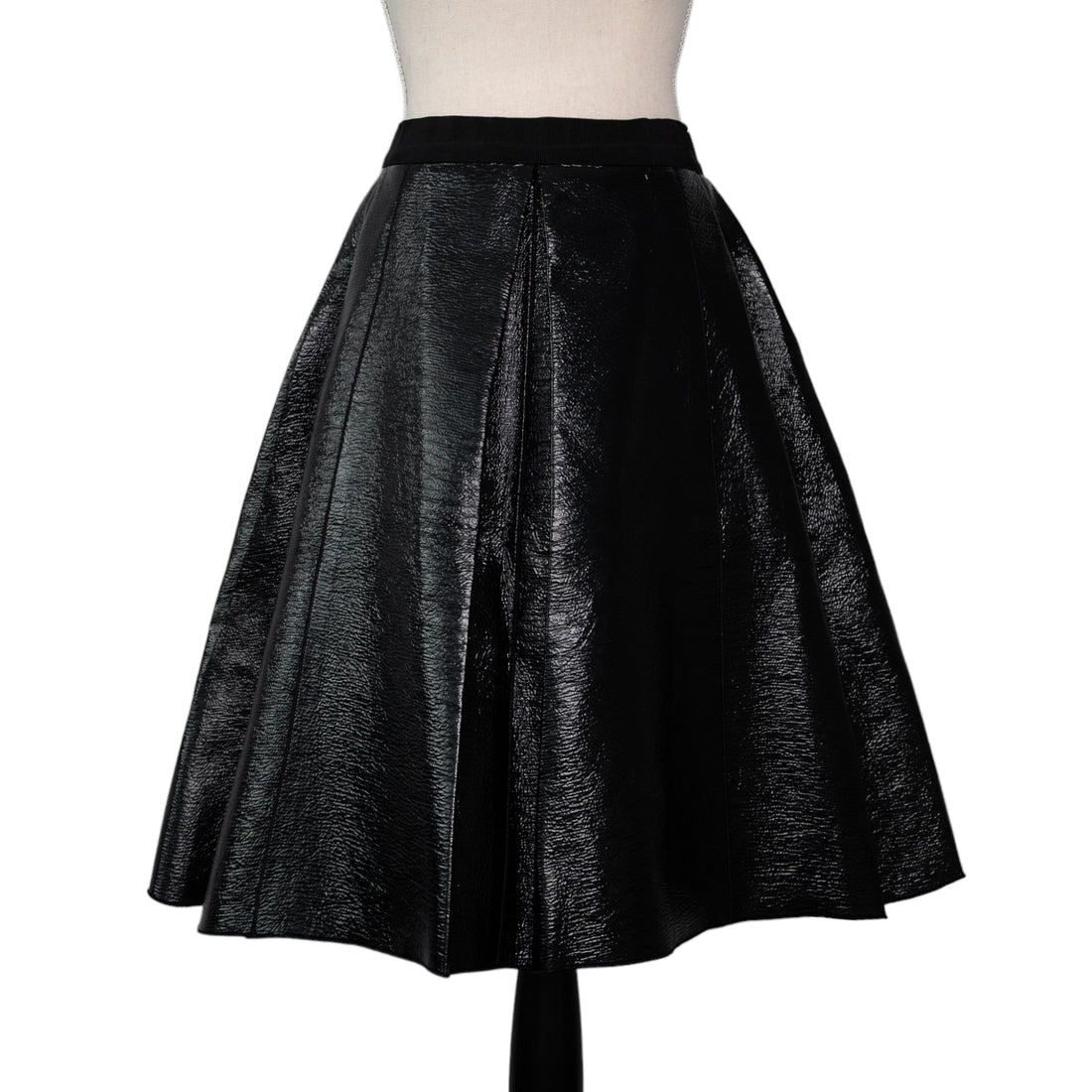 Marc Jacobs flared pleated skirt in a patent leather look