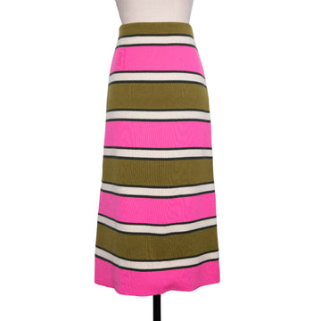Marc Jacobs Straight-cut cashmere skirt with block stripes