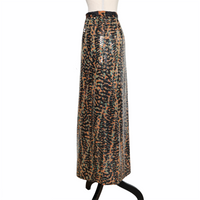Tailored midi sequin skirt with side slit