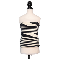 Missoni shoulder-free knitted top in a zebra look