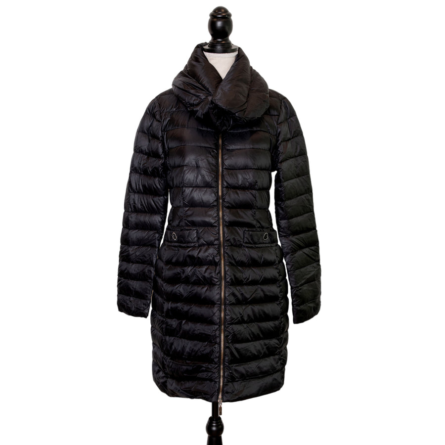 Moncler lightweight down coat with detachable hood