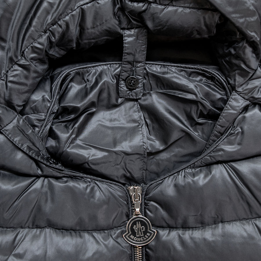 Moncler lightweight down coat with detachable hood