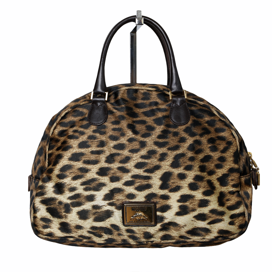 Moschino bowling bag in leopard print